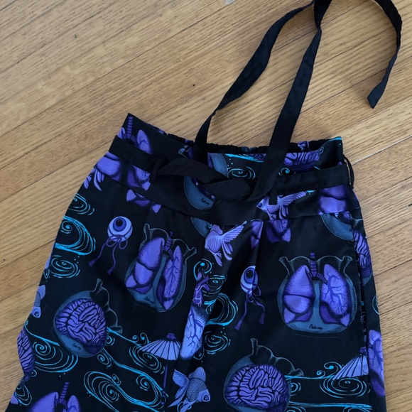 Japanese unisex samurai wide pants hakama goth trousers Japan size S m acdc rag - Picture 9 of 12